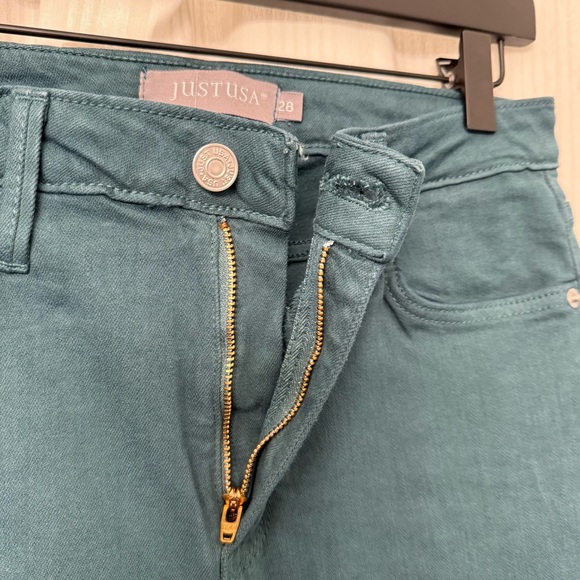 NWOT Just USA Hannah High Rise blue green teal skinny jeans size 28 - Picture 6 of 8